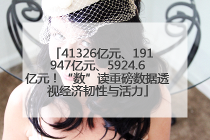 41326亿元、191947亿元、5924.6亿元！“数”读重磅数据透视经济韧性与活力