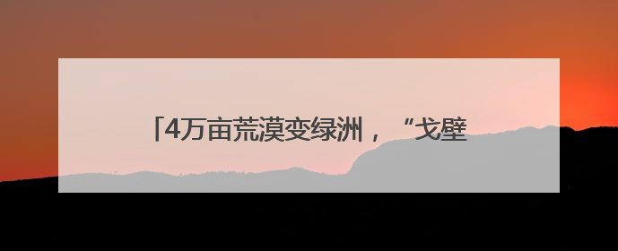 4万亩荒漠变绿洲，“戈壁奇迹”背后的“潍坊密码”